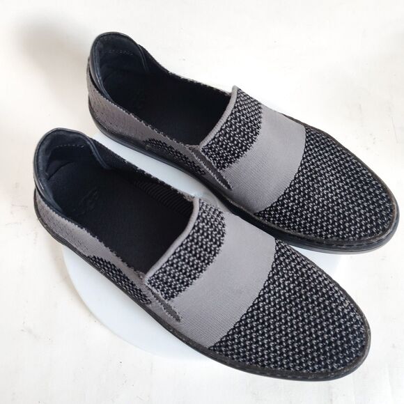 Ugg Sneakers Womens Size 7 Sammy Hyper Weave Slip On Comfort Knit Black Gray - Picture 8 of 12